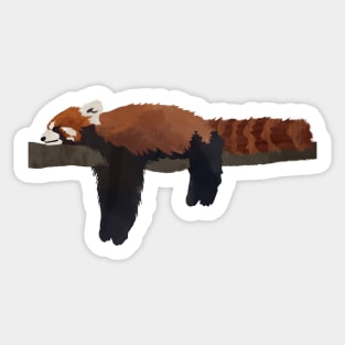 Red Panda Snoozing on a Tree Branch Sticker